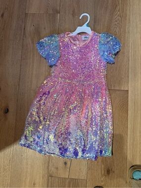Lola + The Boys Pink and Blue Sequin Dress
